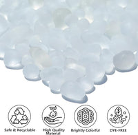 Sea Glass Stones - 2.9LB/46.4oz White Frosted Glass Pebbles Gemstones - Perfect for Aquarium Rocks, Fish Tank Gravel, Vase Fillers, Seaglass DIY Crafts, and Home Decor