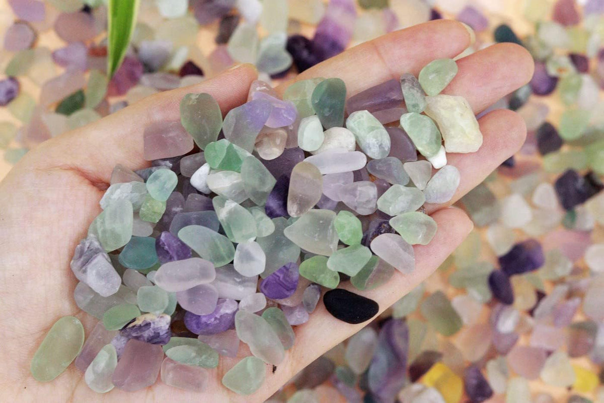 Fluorite Aquarium Gravel Rocks Natural Tumbled Healing Crystal Chips - 1-fluorite / 1 Pound - image 2