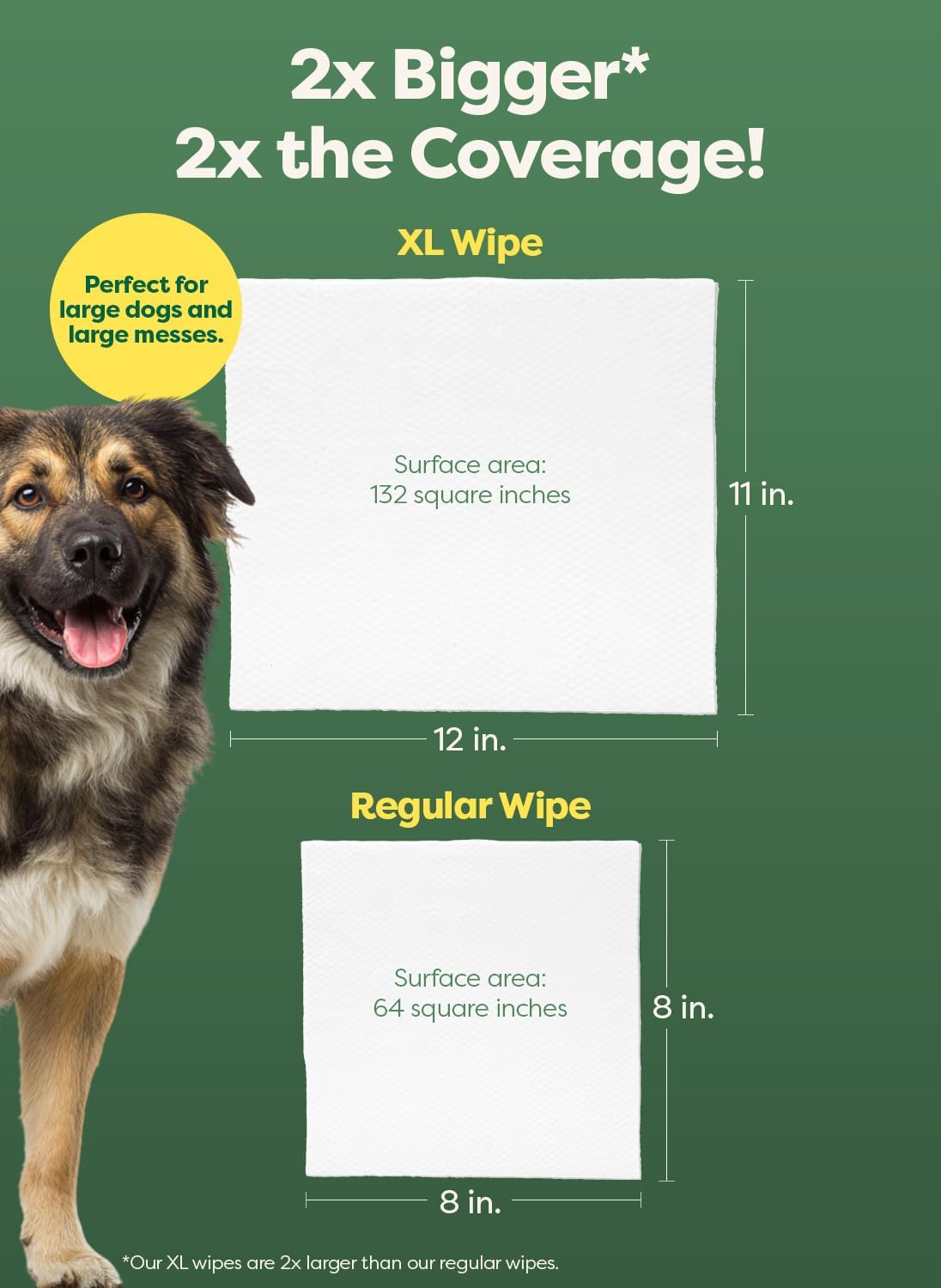 Earth Rated Dog Wipes for Paws & Butt, Deodorizing - Unscented / 60 XL Grooming Wipes - image 3