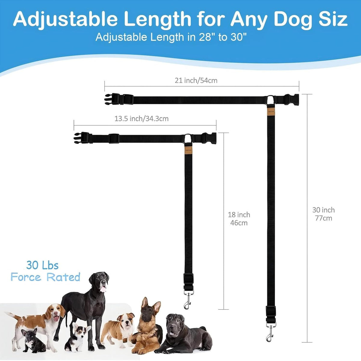 3 Pack Small Dog Belt for Car - Black & Pink & Blue - image 2