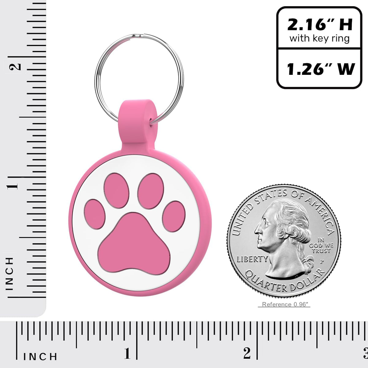 Personalized Dog Tag, Laser Engraving QR Code - Medium to Large Breeds - 1.25" / Rose - image 2