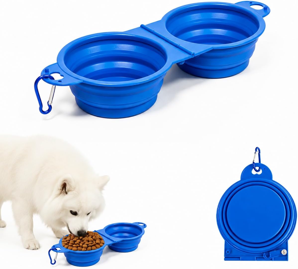 Collapsible Dog Bowls, Small Portable Travel Dog Bowls – Essentials for Dogs - Blue