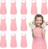 IAGBIBUI 12 pack of black kids aprons with two front pockets - view 4