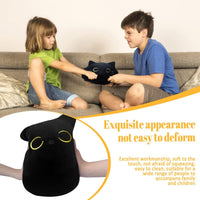 CHNBF soft black cat plush toy pillow stuffed animal with a round face - view 3