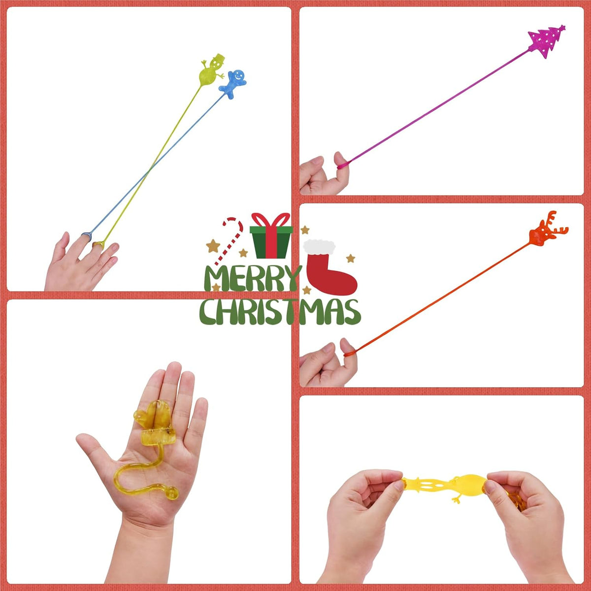 36 Pack Halloween Sticky Hands Toys Spider Web Cat Bat Pumpkin Candy - Christmas Sticky Hand 36 - image 4