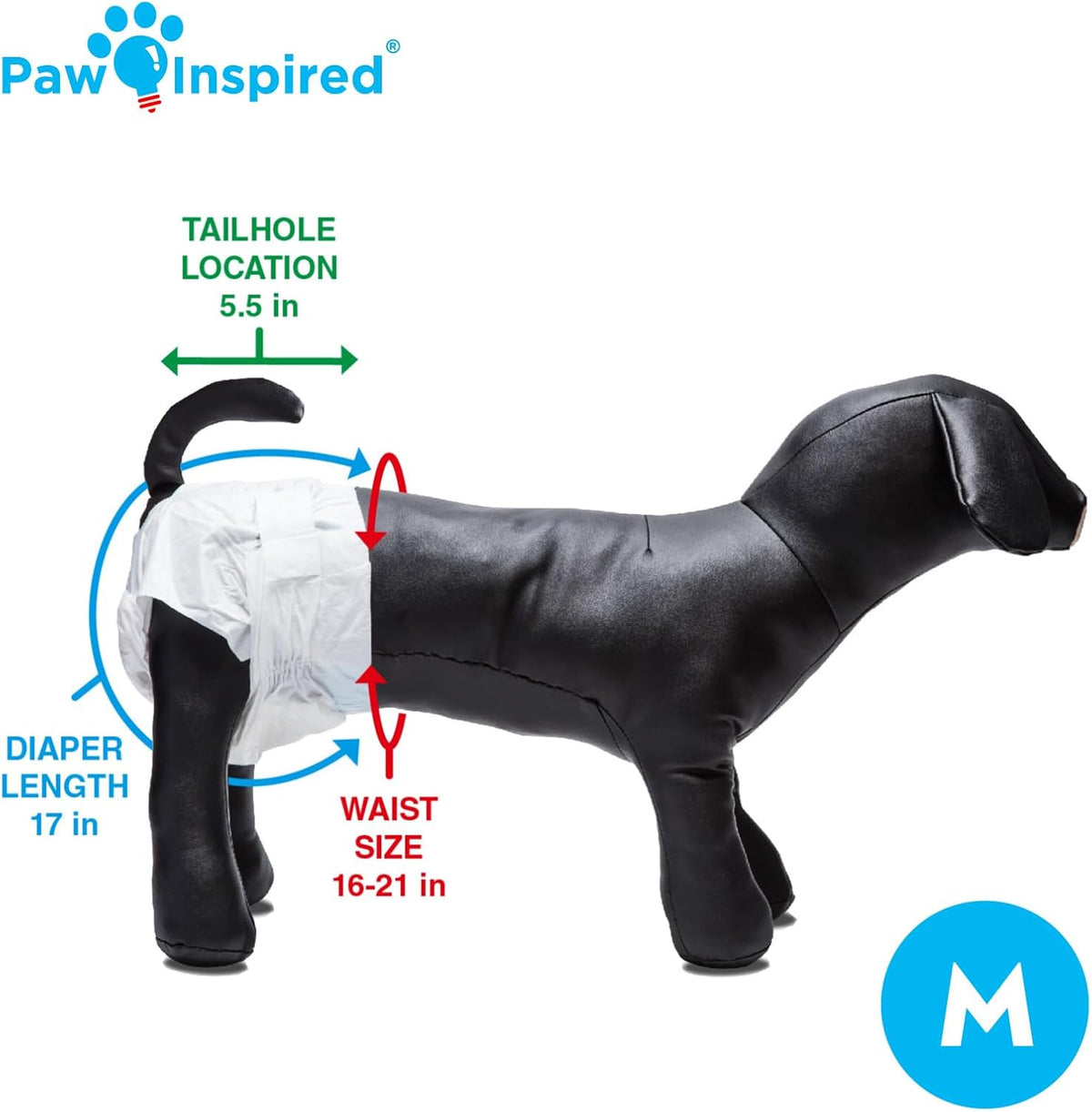Paw Inspired 32ct Disposable Dog Diapers - Medium (32 Count) - image 4