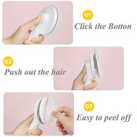 Self Cleaning Slicker Brush for Dogs and Cats, Pet Grooming Hair Brush, Removes Undercoat, Loose Hair, Mats, Tangles, and Dirt, Massages All Hair Types, Gray