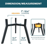 SHAINFUN Adjustable Metal Raised Stand for Large & XL Breeds - Black-FL / Height: 13.7", Width: 7-10.6" - image 4