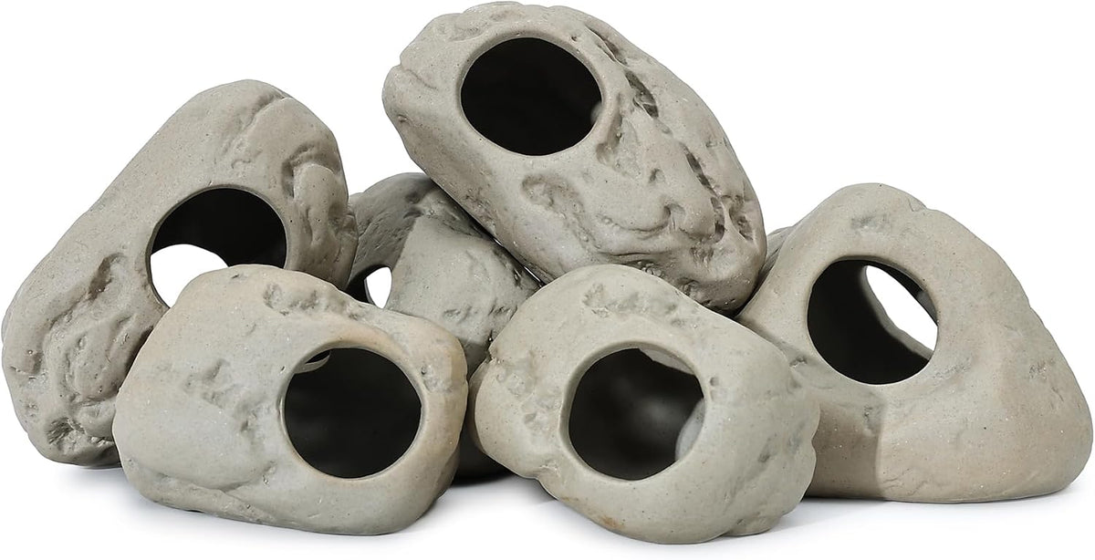 Aquarium Rock Smooth Cave Decor for Shrimp Cichlid Hiding – Essentials for Fish - Set 8 - image 2