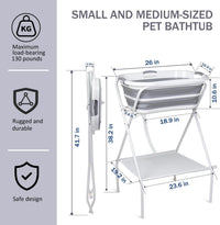 Portable Dog Bath Tub and Dog Washing Station - grayish white - Regular style / Sink stand combination - image 2