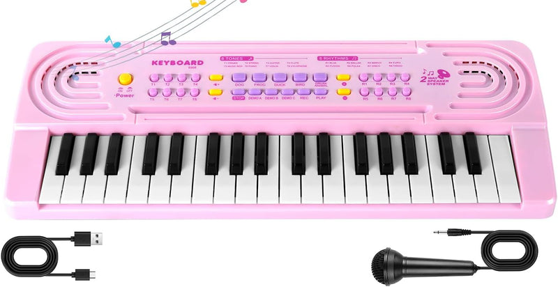 Toddler Kid Toy Piano Keyboard - Pink