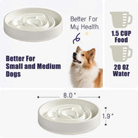Ceramic Slow Feeder Dog Bowl - White - image 2