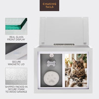 Large Dog Urn for Ashes, Pet Memorial Keepsake Photo Box - White - image 3