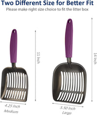 Cat Litter Scoop, Non-Stick Plated Aluminum Alloy Sifter - Medium / #07 Violet - image 3