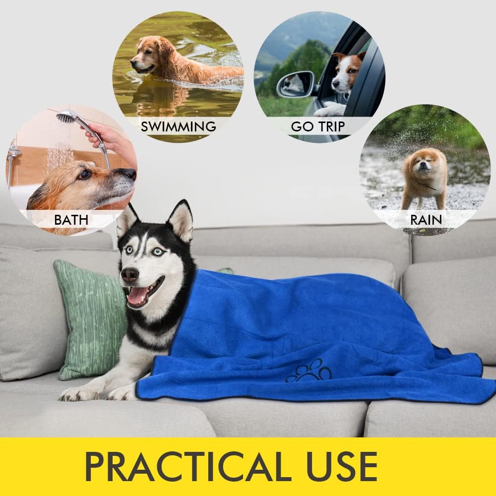 KinHwa Dog Towels for Drying Dogs - 30inchx50inch / Dark-blue - image 4
