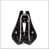 SRT Super Short Noseless Pain-Free Adjustable Bicycle Saddle Black with Titanium Rails Custom Fit Comfort, one Size