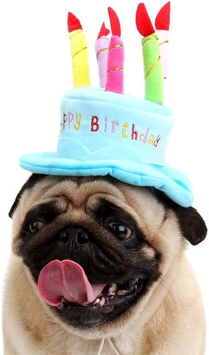 Cute Adorable Dog Cat Birthday Cake Hat Pet Cap Headwear Hat with 5 - image 2