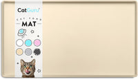 CatGuru Premium Cat Food Mat - 24"L x 14"W / Sand