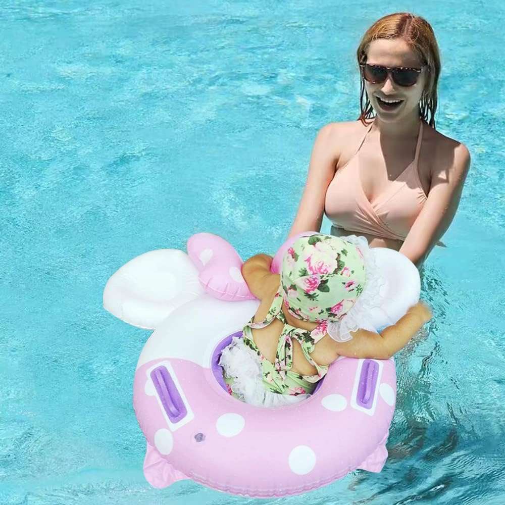 UMBWORLD baby swim float with seat and handle in pink unicorn style - view 7