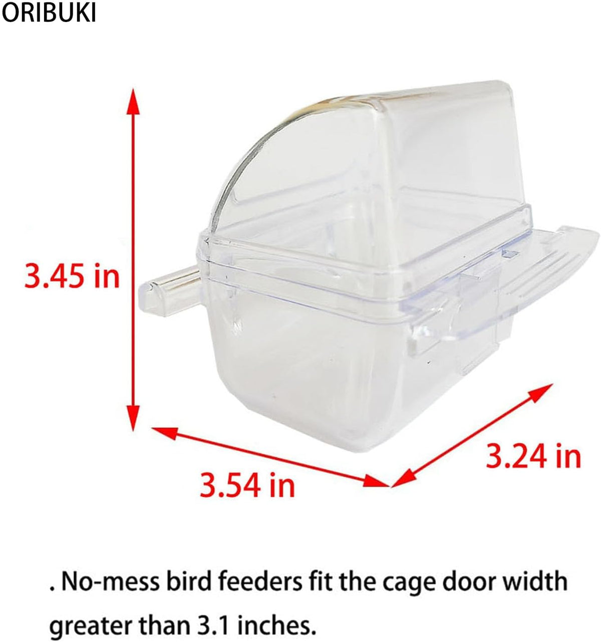 2 Pack Bird Feeders for Cage No Mess Parakeet Food Bowl with Cover - Clear Bird Cage Bowl Pack of 4 - image 2