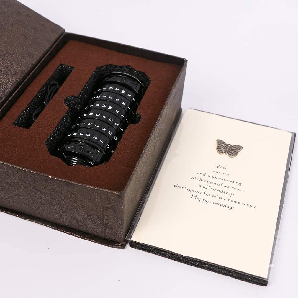 Cryptex Da Vinci Code Mini Cryptex Lock Puzzle Boxes with Hidden - Black - image 2