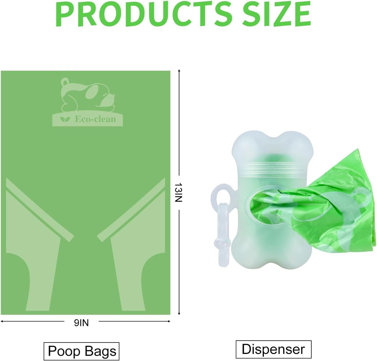 ECO-CLEAN Dog Poop Bags, 24 Rolls/360 Bags with Dispenser – Essentials for Dogs - Colorful - image 2