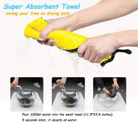 Dog Bath Towel - Super Absorbent Microfiber Dog Towel for Small Dogs and Cats, Yellow & Grey 11.8" - Small - image 3