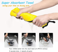 2 Pack Dog Towels Super Absorbent Pet Bath Towel Microfiber Dog Drying Towel for Small Dogs and Cats, Machine Washable, 11.8Inch x 23.6Inch, Yellow-Grey & Green-Grey