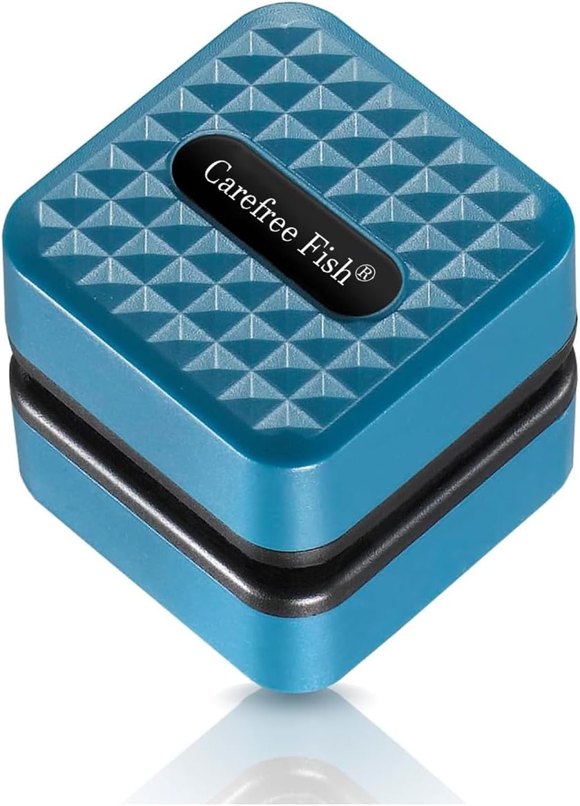 Aquarium Small Magnetic Cleaner for Glass Fish Tank Algae Scraper - Mini / Blue