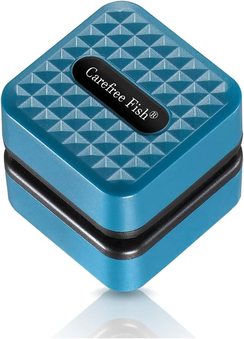 Aquarium Small Magnetic Cleaner for Glass Fish Tank Algae Scraper - Mini / Blue