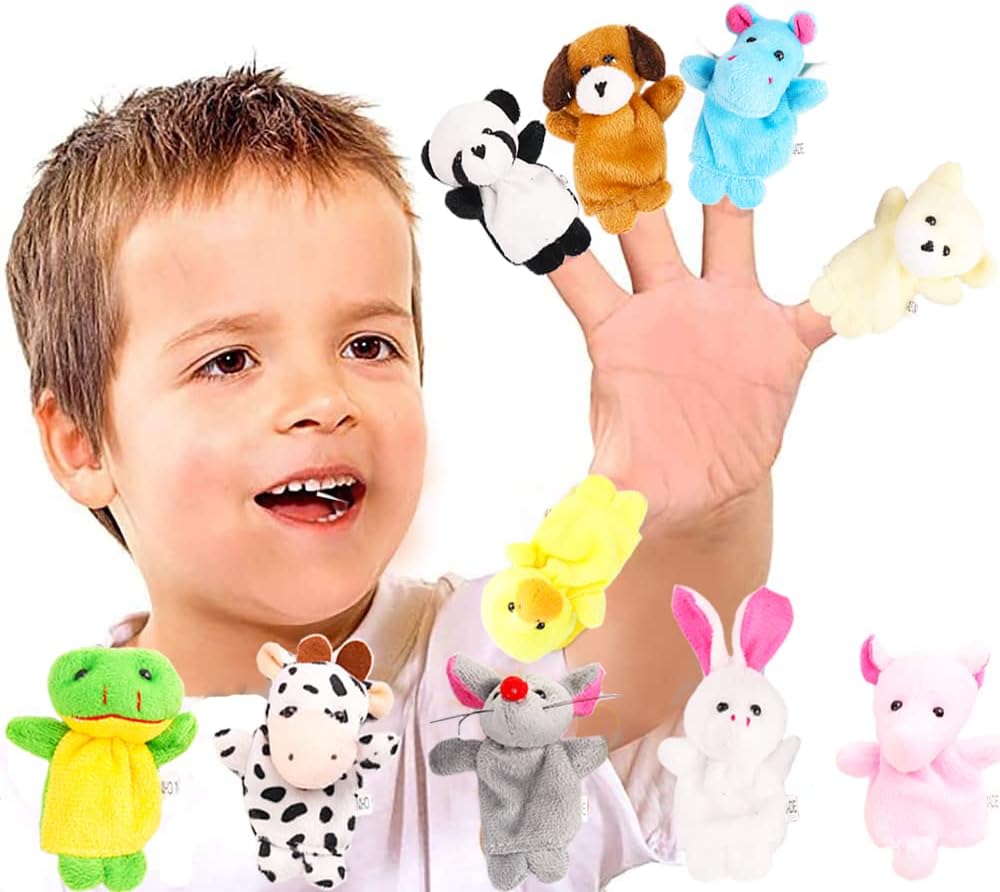 10Pcs Finger Puppets Set - Soft Plush Animals Finger Puppet Toys for Kids, Mini Plush Figures Toy - image 4