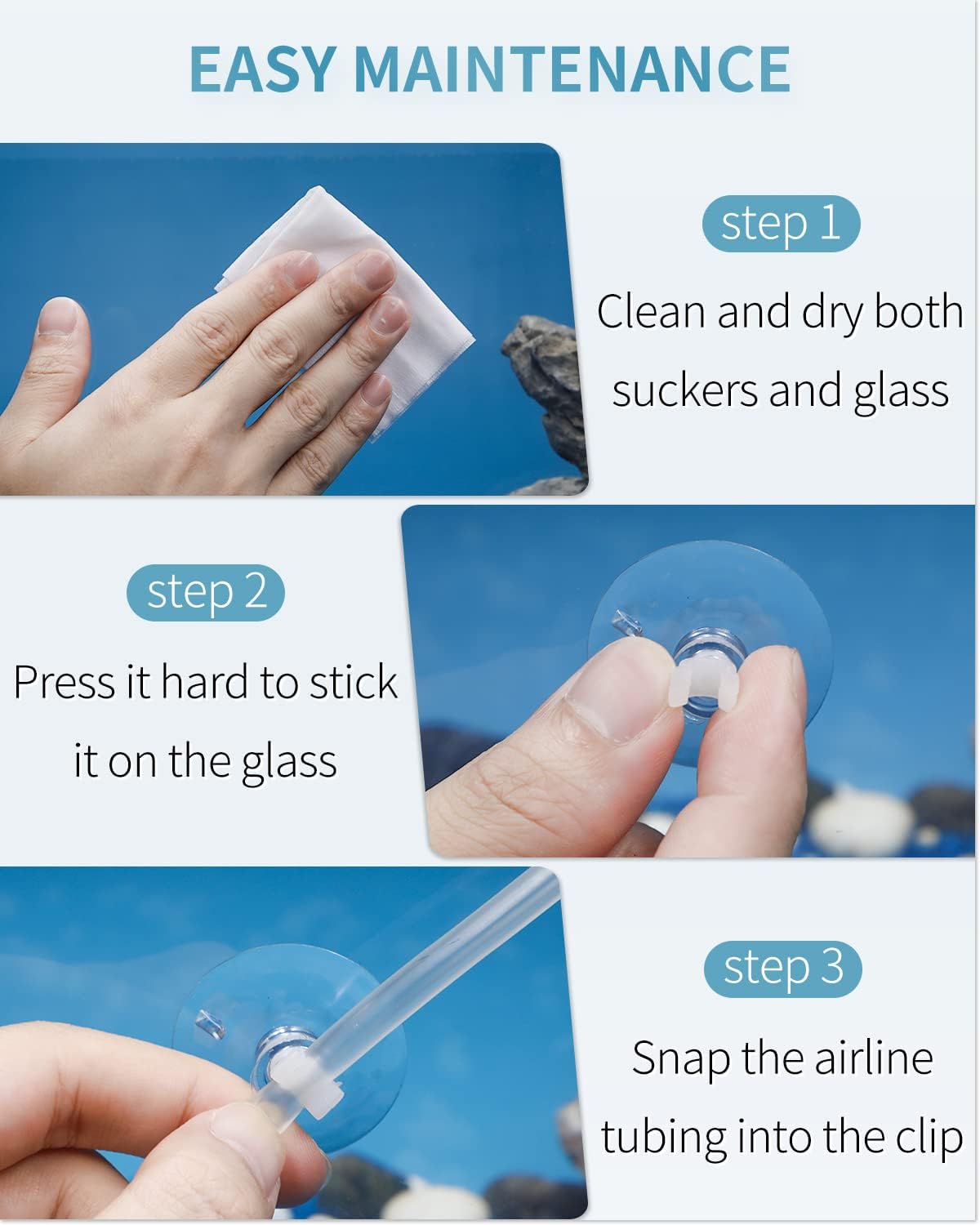 Pawfly Aquarium Suction Cup Clips for Standard 3/16" ID Airline - Clear / 30 Pack - image 3