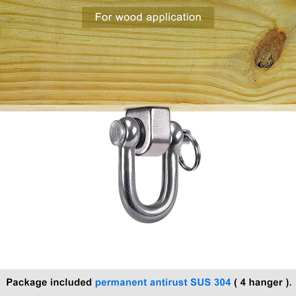 SELEWARE stainless steel swing hangers 2 pack, heavy duty eye hooks for wood beams - view 24