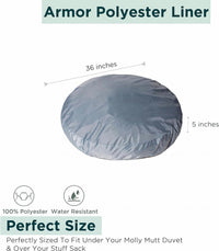 Molly Mutt Dog Bed Liner, Water-Resistant Liner, Washable - 36" x 5" Round - image 2