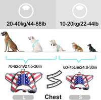 USA Patriotic Star Dog Harness+Leash Set
