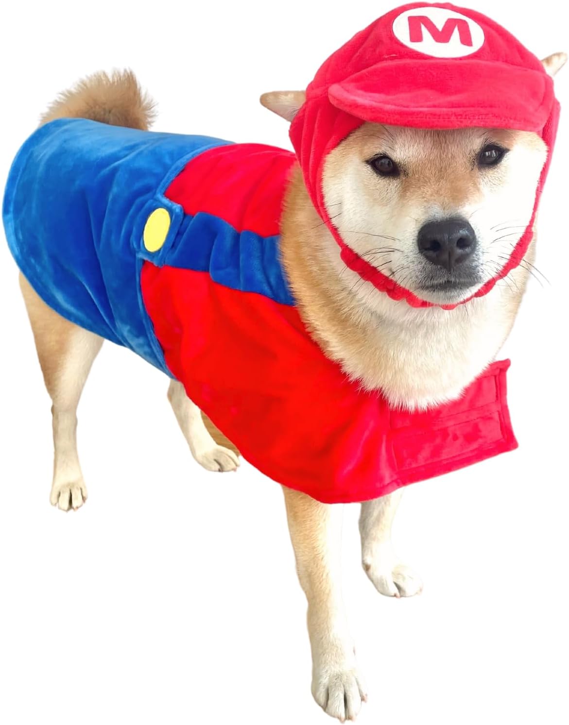 ComfyCamper Hat and Suspenders Dog Costume - X-Large / Red