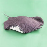 Furvana manta ray stuffed animal plush blanket with embroidered eyes and mouth pocket - view 4