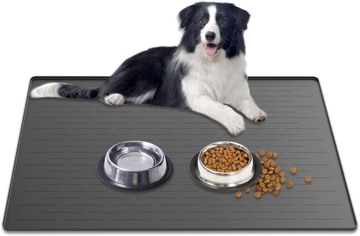 51.2"x25.6" Largest Dog Food Mat - Dark Gray / 31.8"L x 23.8"W