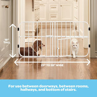 Carlson 22-38" Lil Tuffy Expandable Dog Gate with Small Pet Door - image 3