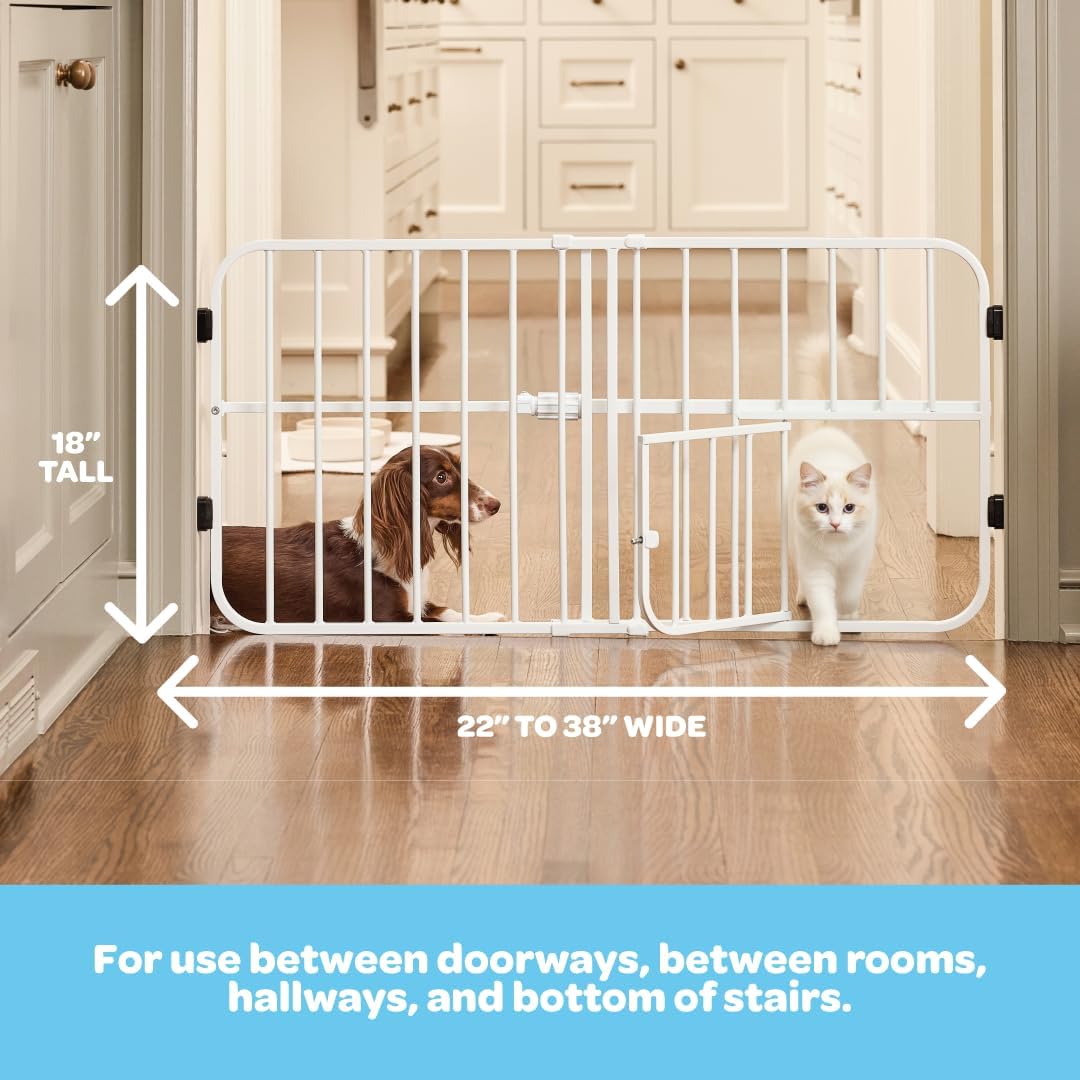 Carlson 22-38" Lil Tuffy Expandable Dog Gate with Small Pet Door - image 3