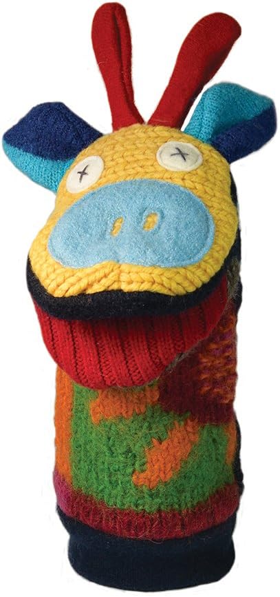 Cate and Levi reclaimed wool hand puppet, handmade dog in mixed colors, 12 inches - view 10