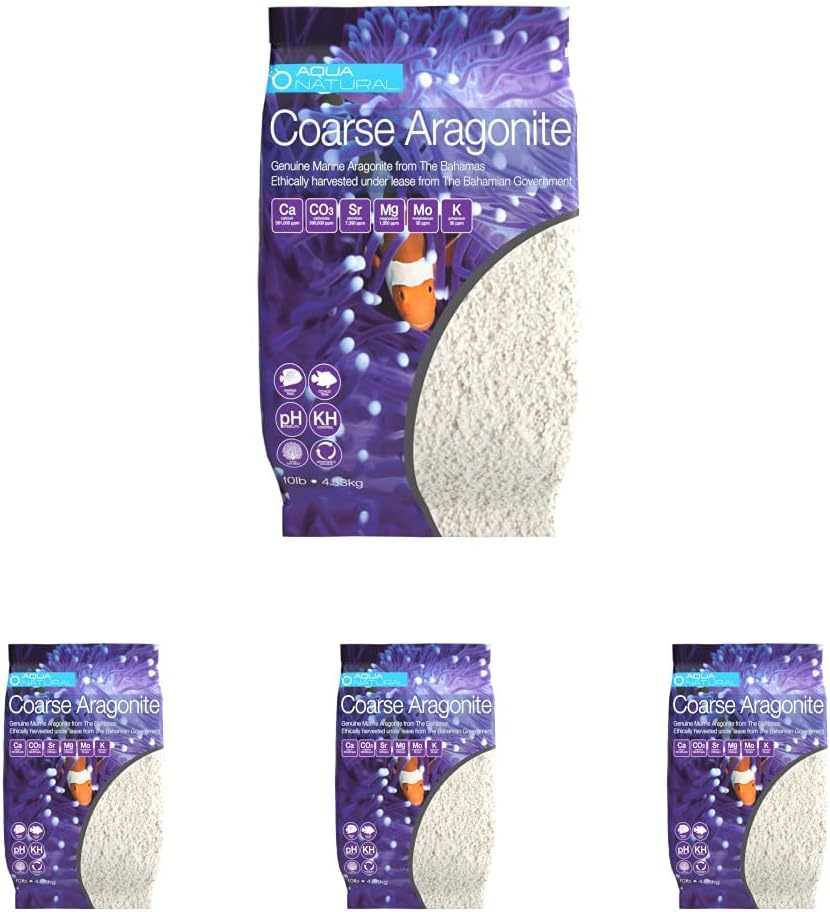 Aqua Natural Aquarium Sand, Coarse Aragonite - 10lb (Pack of 4)