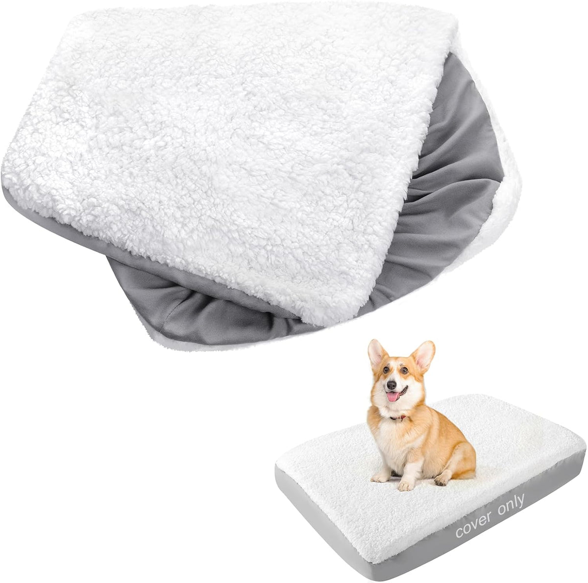 Waterproof Dog Bed Covers Replacement Washable 41 x 29 inch – Essentials for Dogs - White / 20 x 30 x 6inch