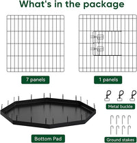 PJYuCien Dog Playpen, 8 Panels 36’’H Dog Pens Indoor with Bottom Pad, Metal Foldable Pet Puppy Exercise Fence Crate Kennel, Better for Medium Animals,Black