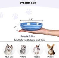 Selamica Ceramic Cat Bowls Set of 6 - 5.6 Inch, Set of 4 / Gradient Blue - image 3