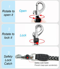 Reflective Dog Leash 2/3/4/6/10ft Braided 1/2" Strong Nylon Rope – Essentials for Dogs - 3ft * 1/2" / Black - image 4