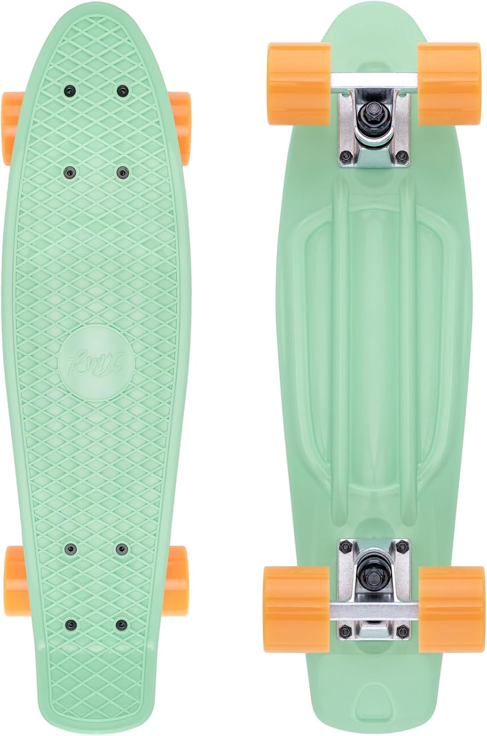 KMX Classic Retro Mini Cruiser Skateboard 22" & 27" for Boys Girls - Mint Citrus / 22"
