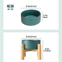 SPUNKYJUNKY Ceramic Elevated Dog Bowls 2 Pack - Large - 7.6 CUPS*2 / Green - image 2