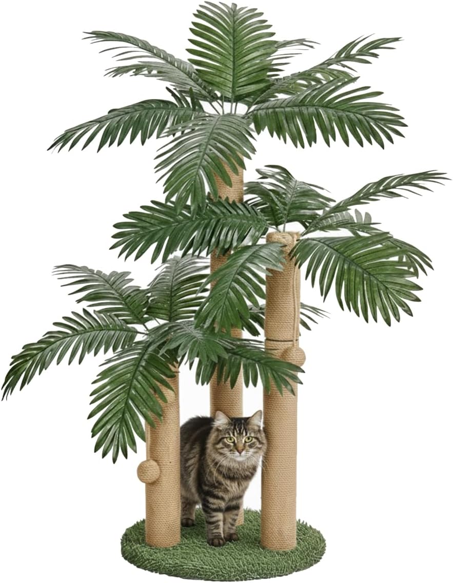LEMONDA 31.5Inch Palm Tree Cat Scratching Post – Essentials for Cats - Palm Tree