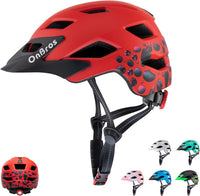 OnBros Kids Bike Helmet Boys Girls Youth Visor Adjustable 50-57CM – Fun for Kids & Family - B-Red Gemstone [NEW]